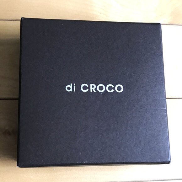 Brand New Australian di CROCO Crocodile Skin Pebbles Silver Necklace Pouch & Box - Picture 4 of 4